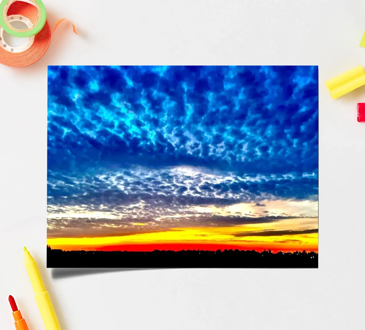 Puesta de sol con nubes azul oscuro pack de pegatina de RealLifeMoments