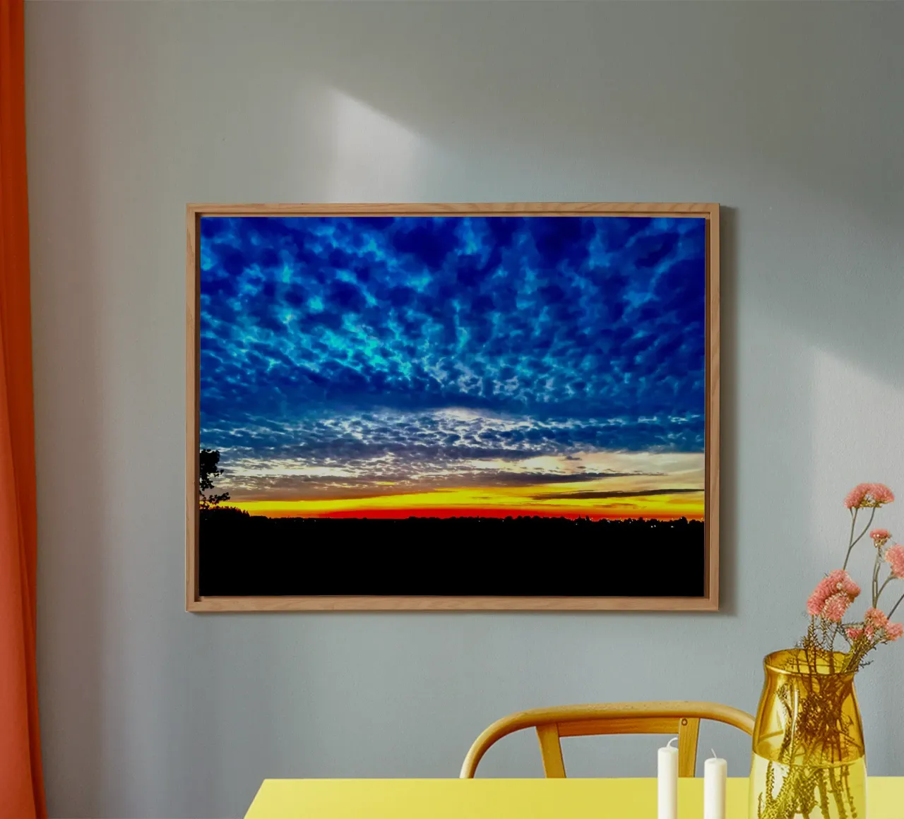 Sunset with dark blue clouds forex plate by RealLifeMoments