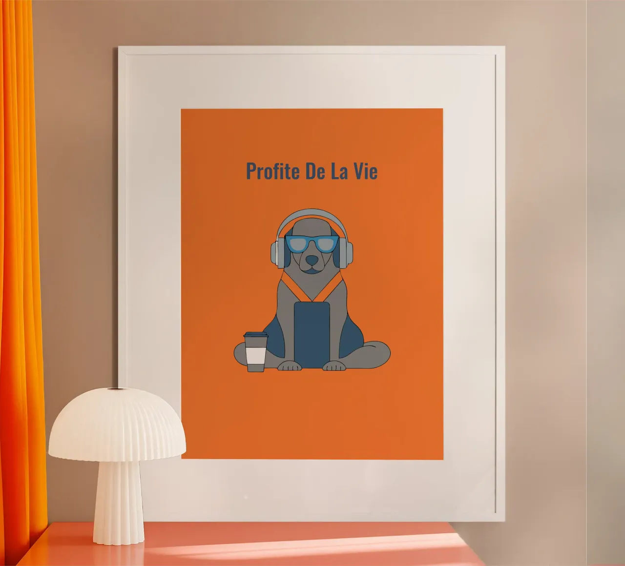 Cane da cuffia poster con telaio in plastica da OUR SHOP