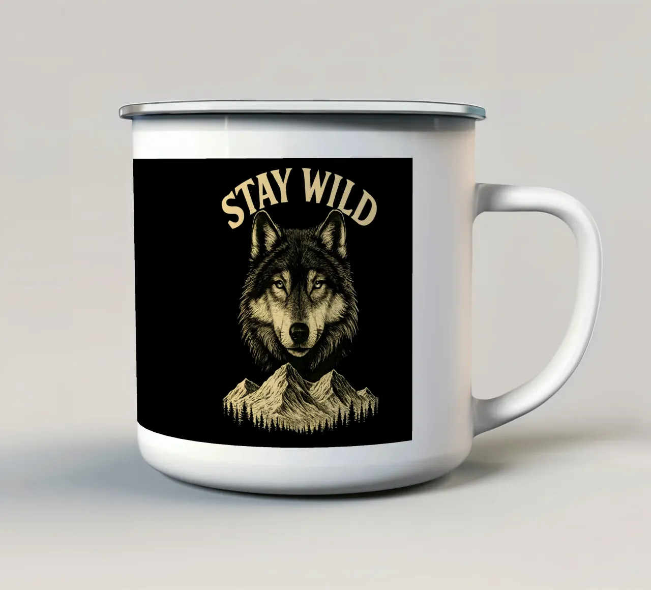 Stay Wild - Loup tazza in smalto da LM2KONE