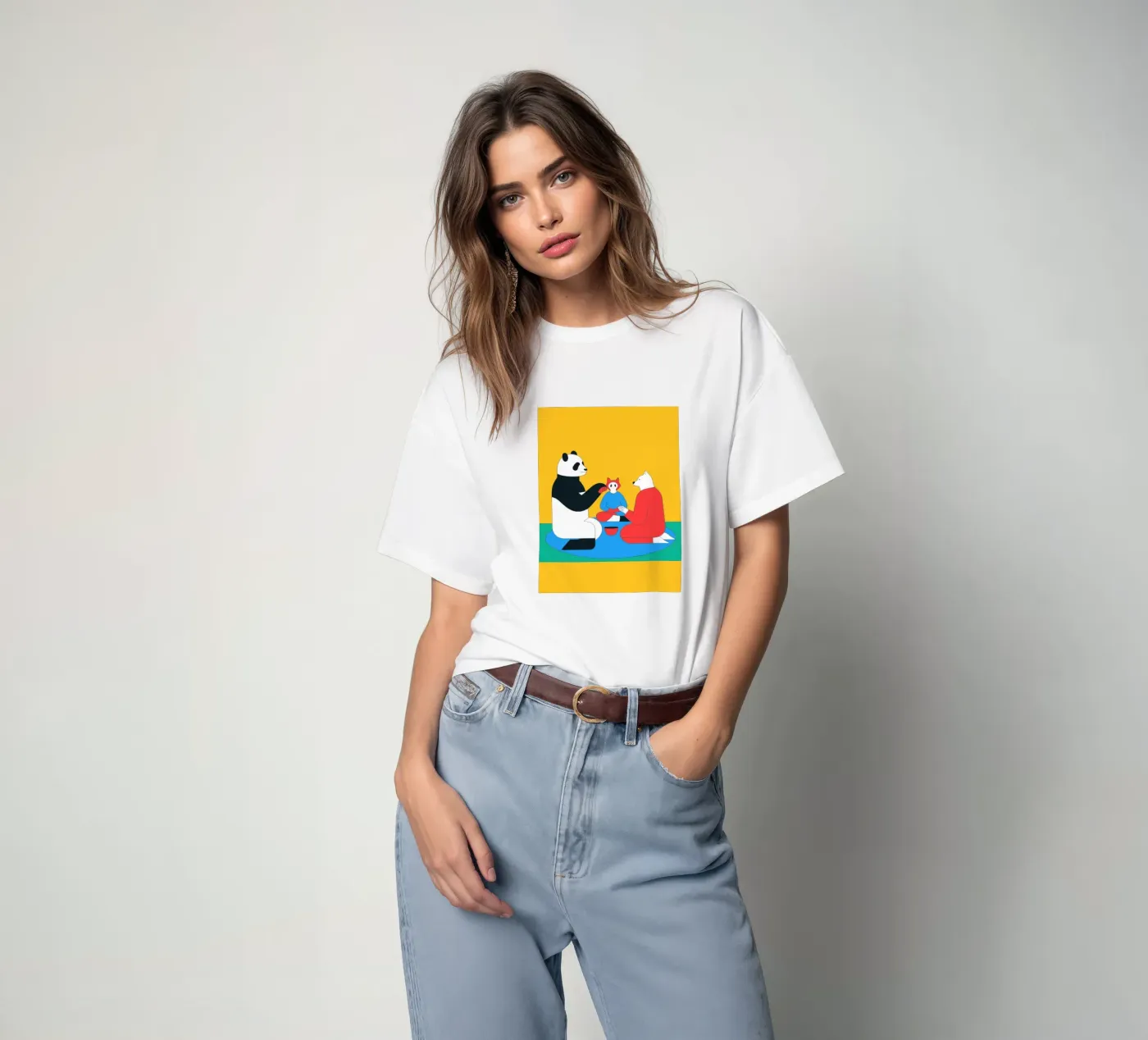 Panda e cane t-shirt da OUR SHOP