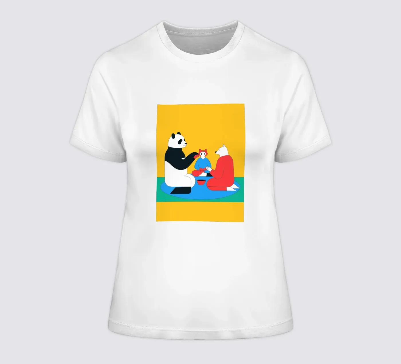 Panda e cane t-shirt da donna da OUR SHOP