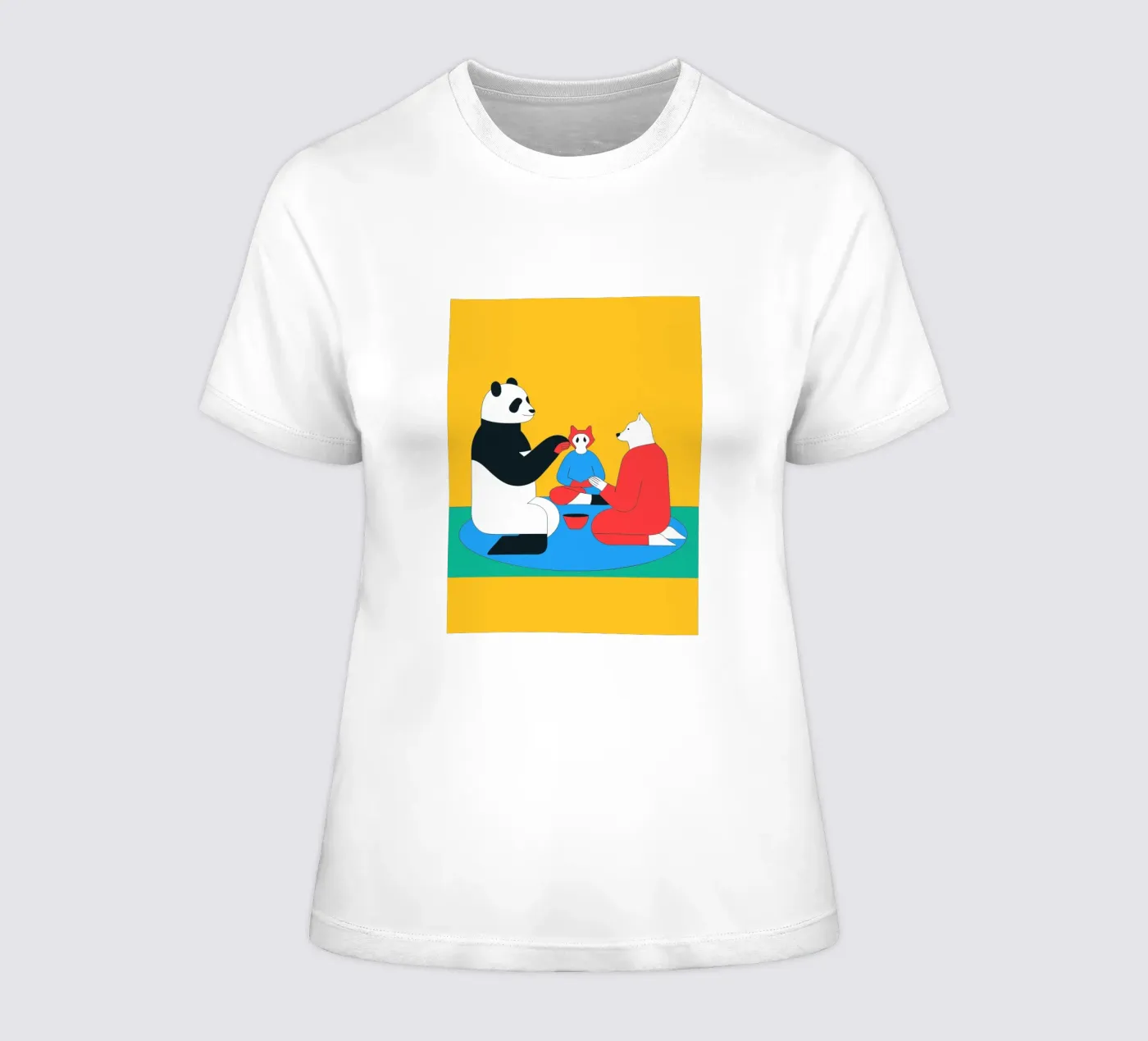 Panda e cane t-shirt da donna da OUR SHOP