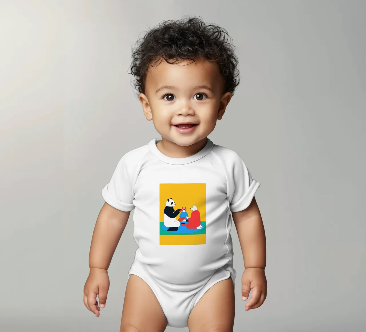 Panda e cane body neonato maniche corte da OUR SHOP