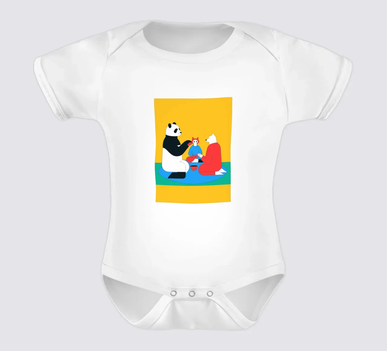 Panda e cane body neonato maniche corte da OUR SHOP