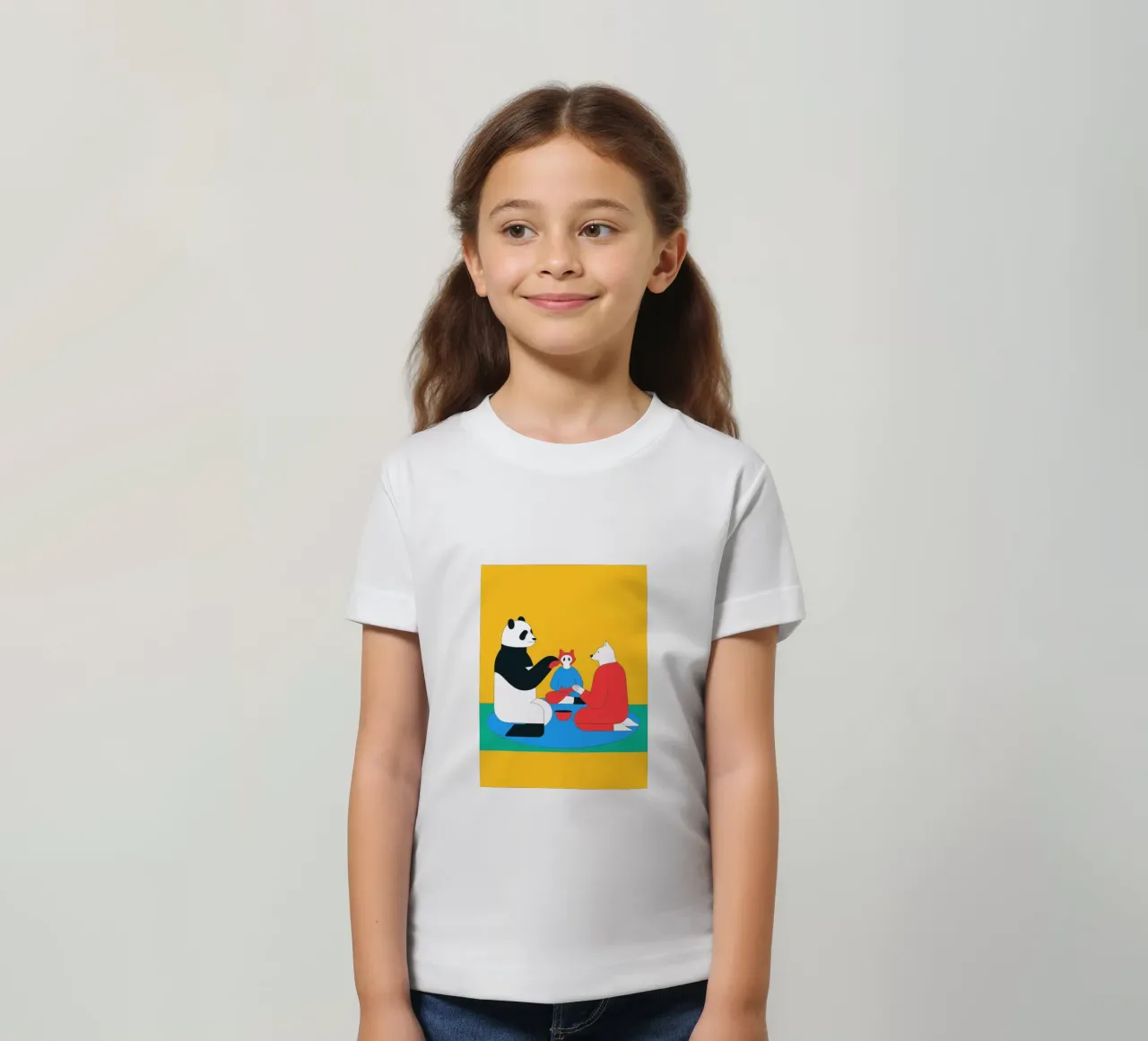 Panda e cane t-shirt bambini da OUR SHOP