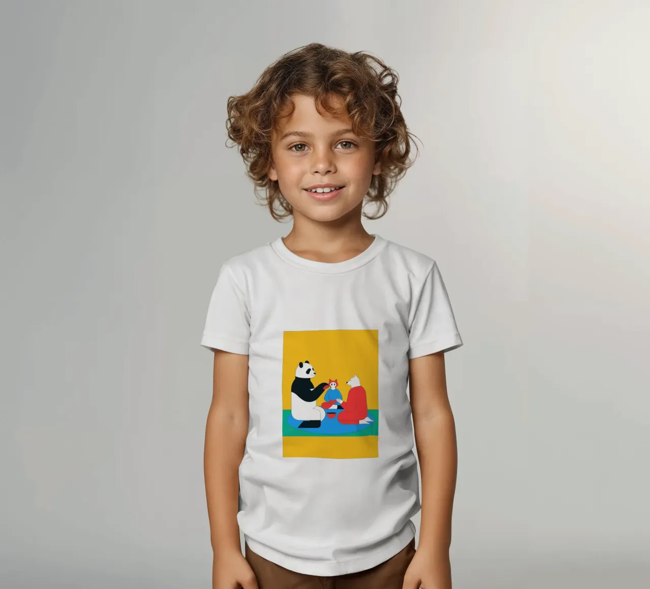 Panda e cane t-shirt bambini da OUR SHOP