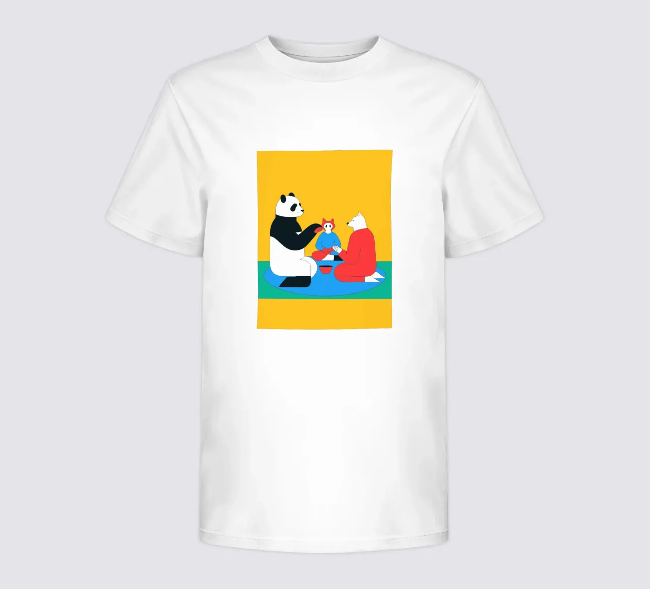 Panda e cane t-shirt bambini da OUR SHOP