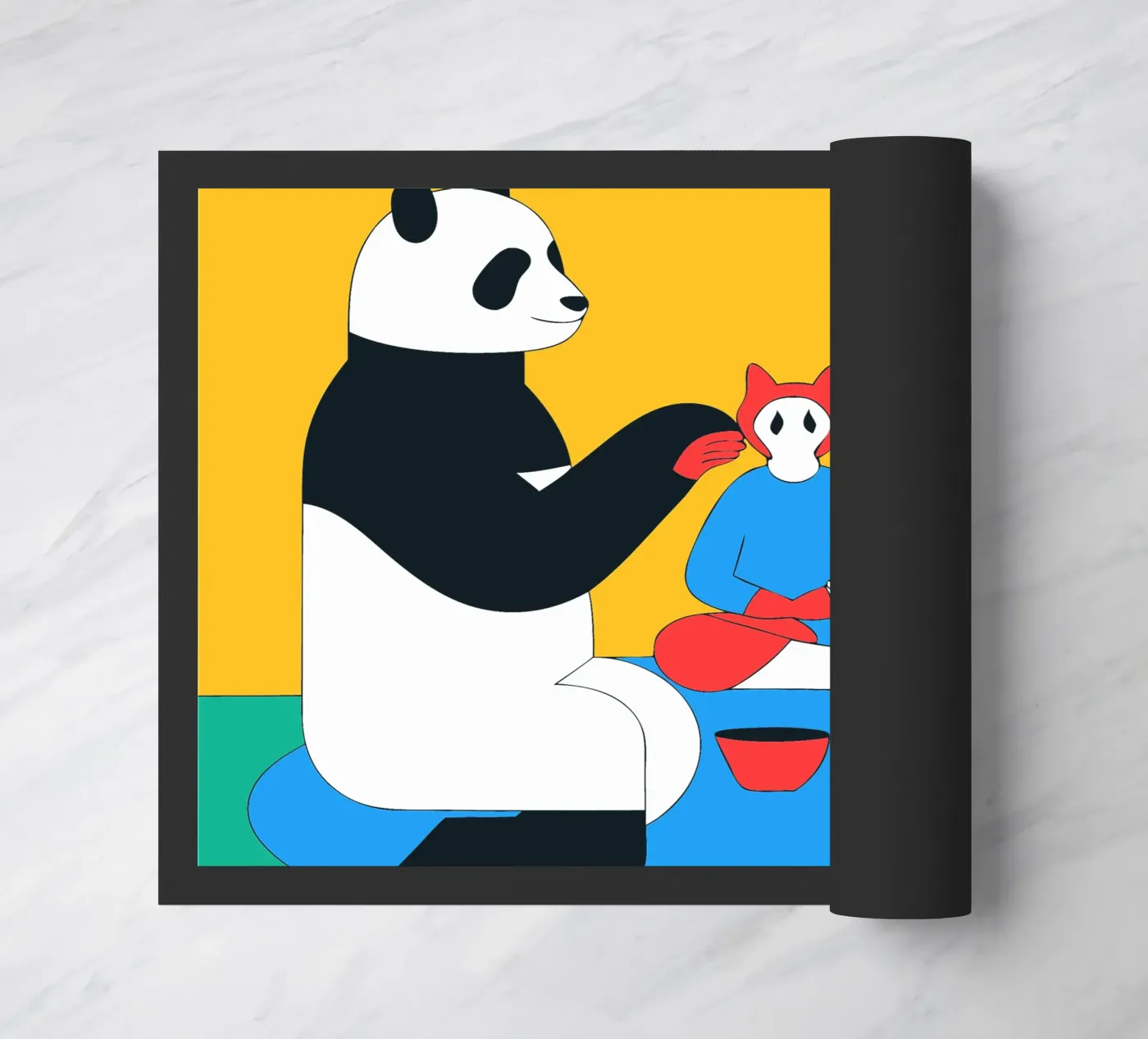 Panda and Dog doormat by OUR SHOP