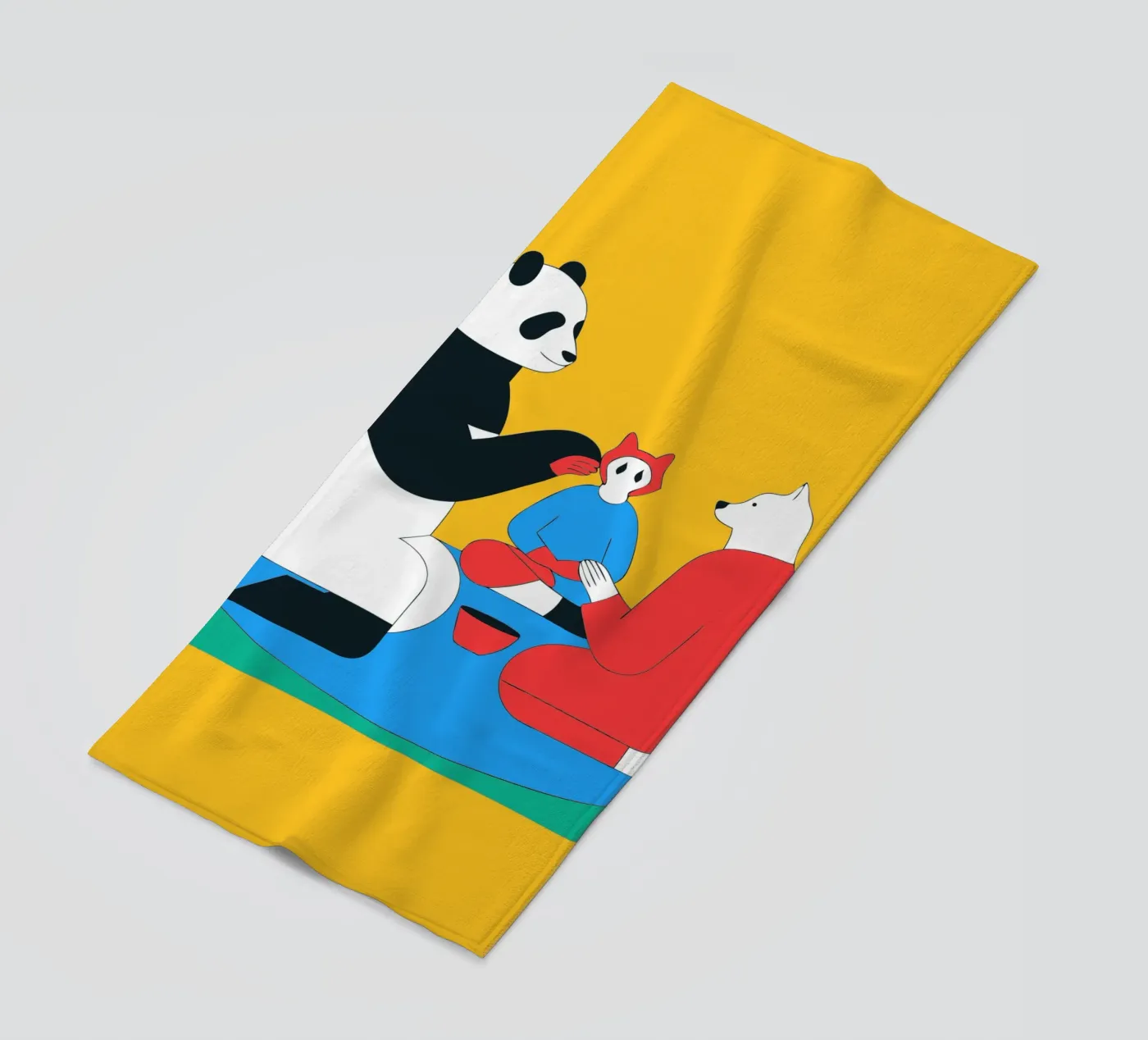 Panda und Hund Strandtuch von OUR SHOP