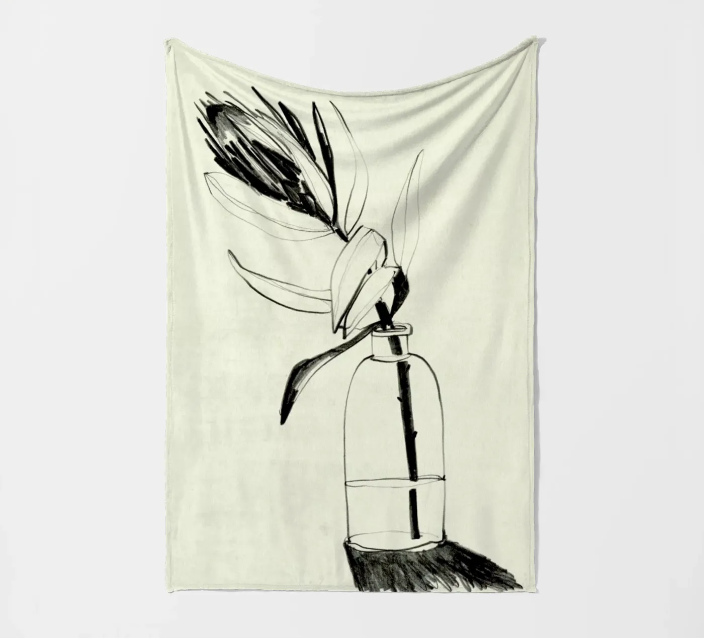 Protea fleece blanket by Ekaterina Koroleva