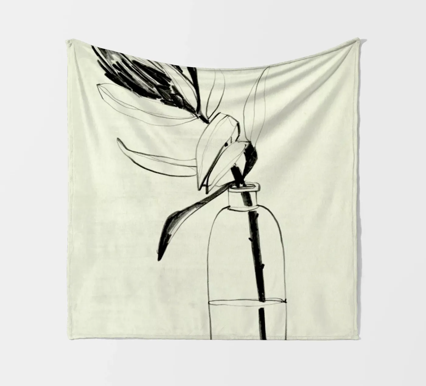 Protea fleece blanket by Ekaterina Koroleva