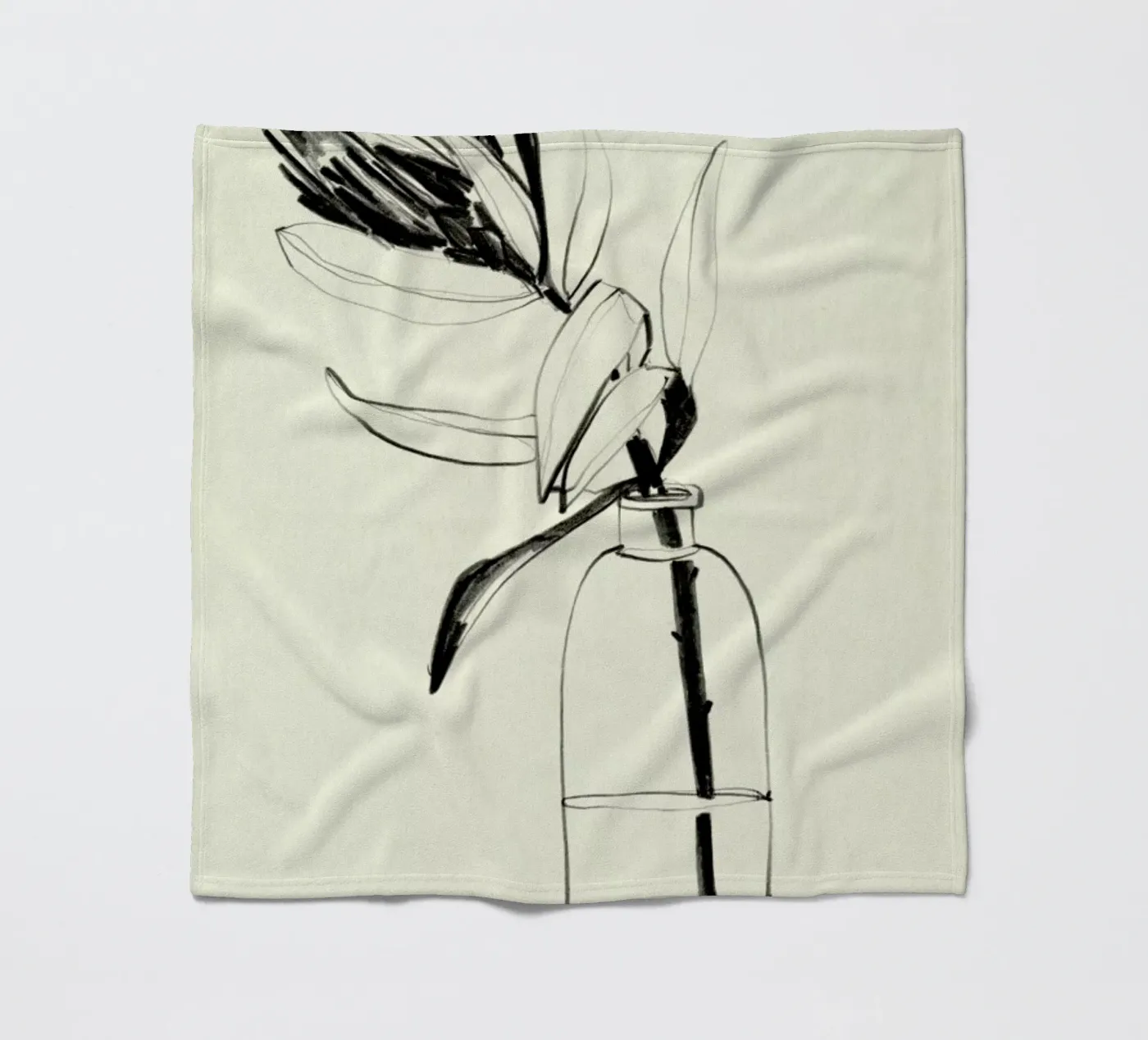 Protea fleece blanket by Ekaterina Koroleva