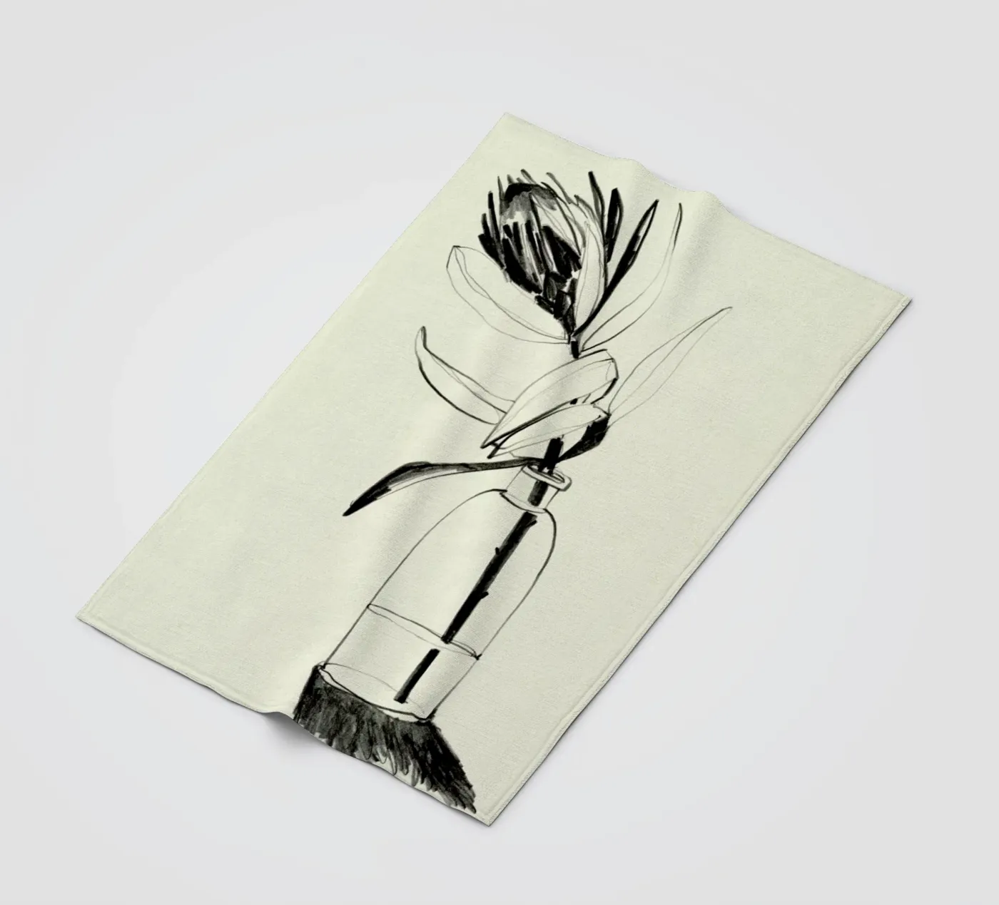 Protea fleece blanket by Ekaterina Koroleva