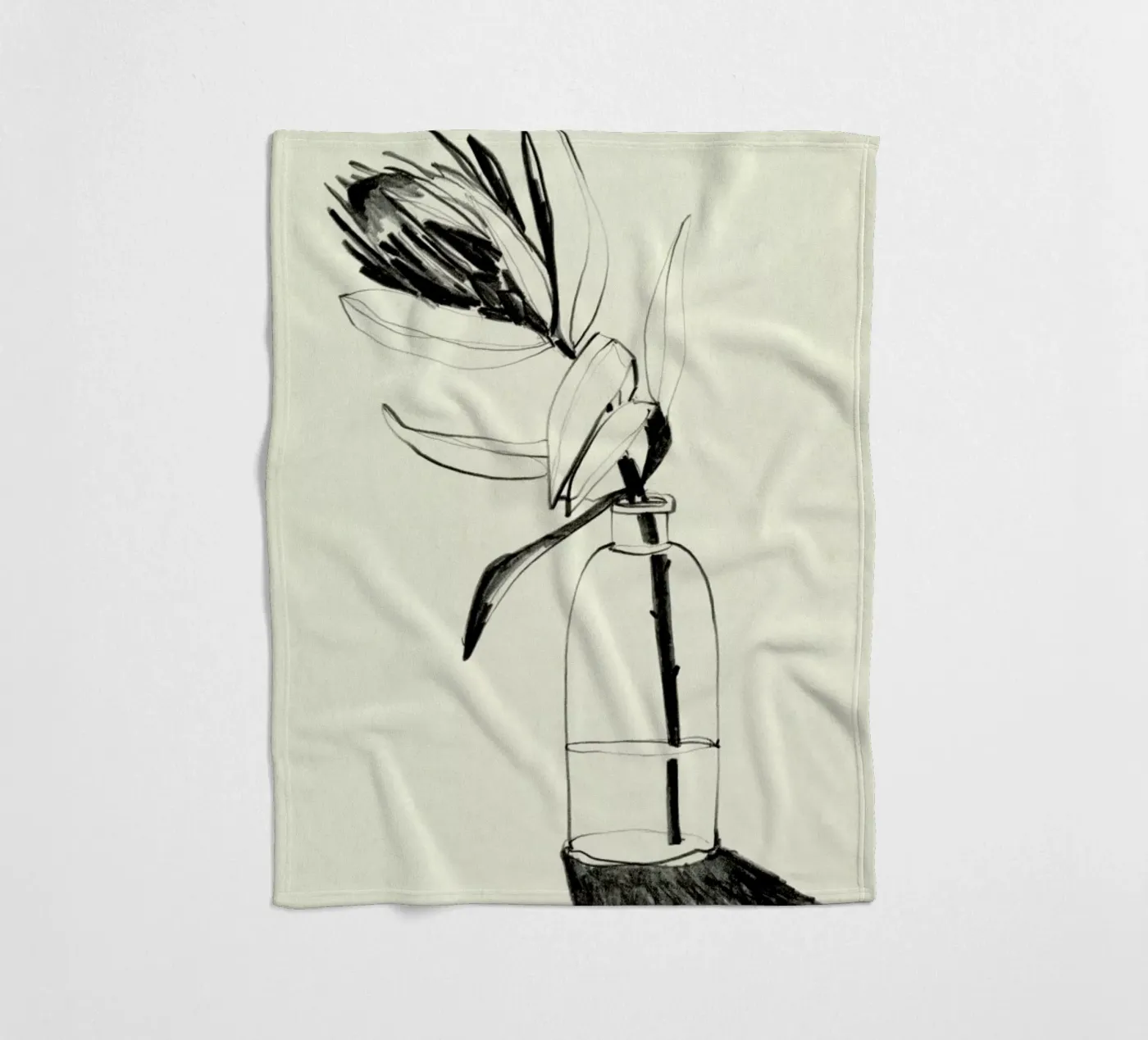 Protea fleece blanket by Ekaterina Koroleva