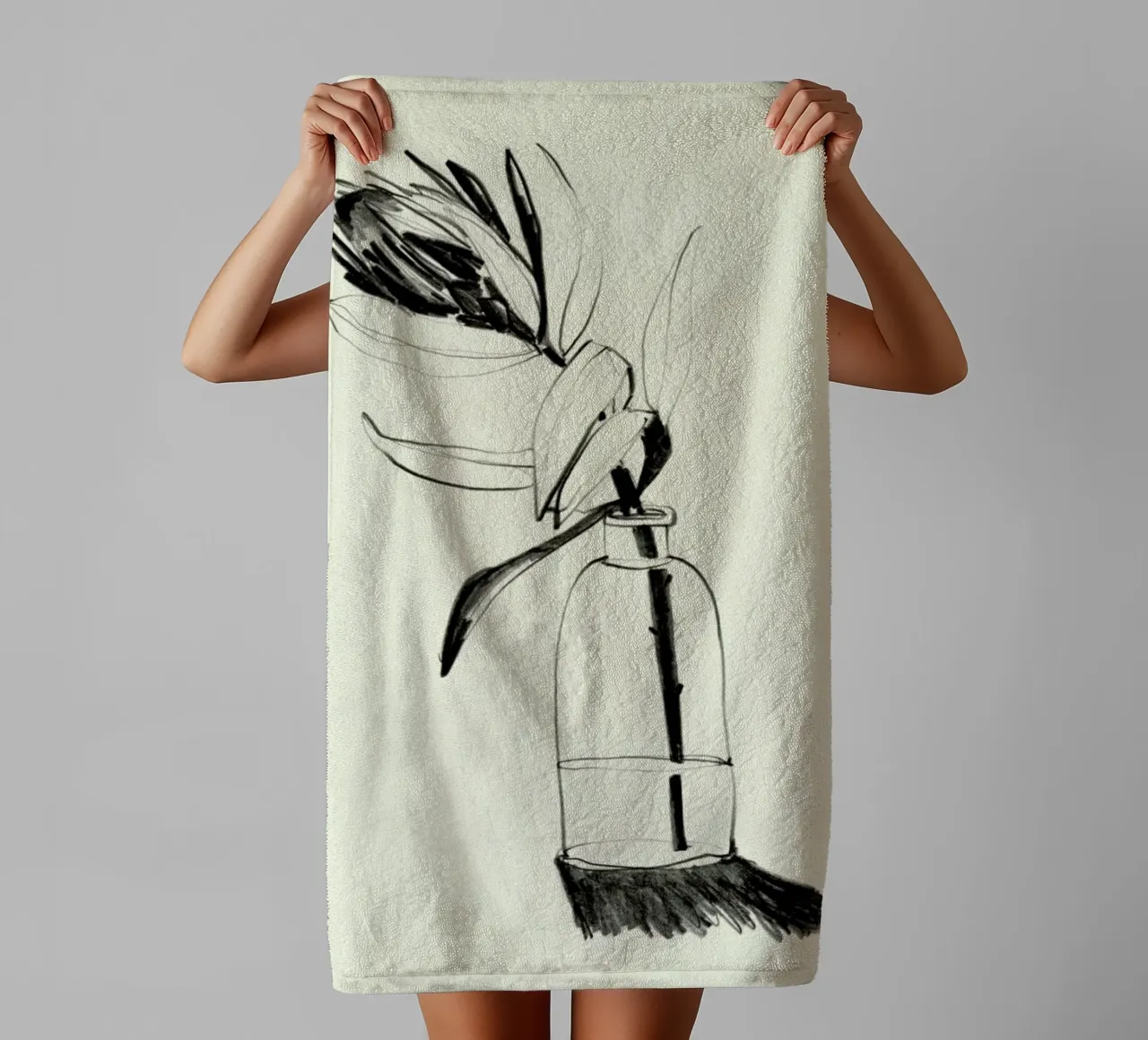 Protea towel by Ekaterina Koroleva