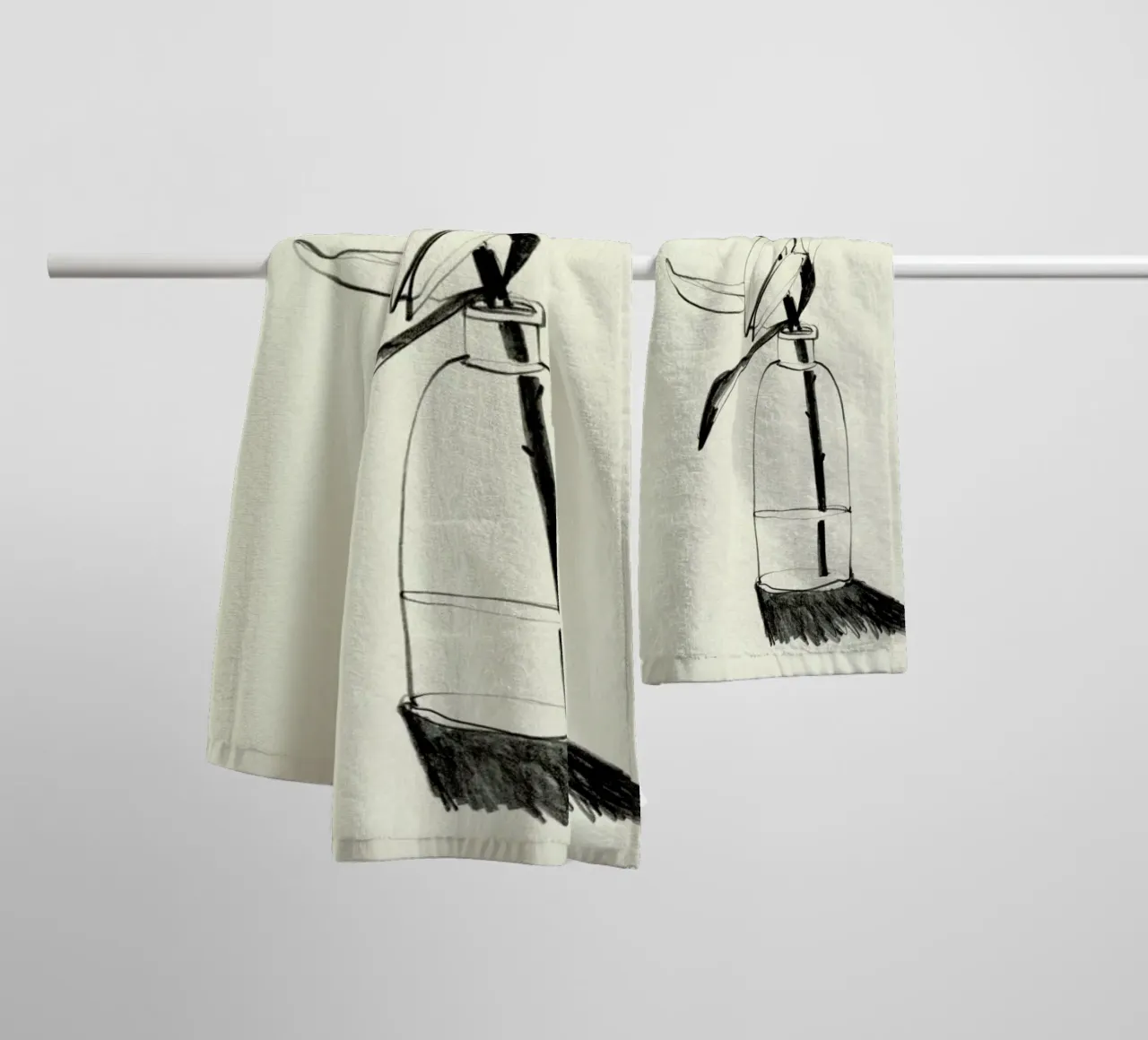 Protea towel by Ekaterina Koroleva