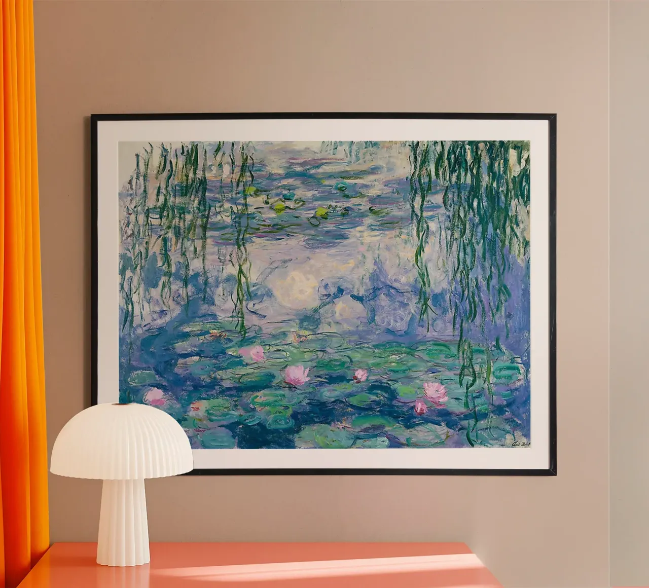 Water Lilies Claude Monet Fine Art poster con telaio in plastica da Top Art