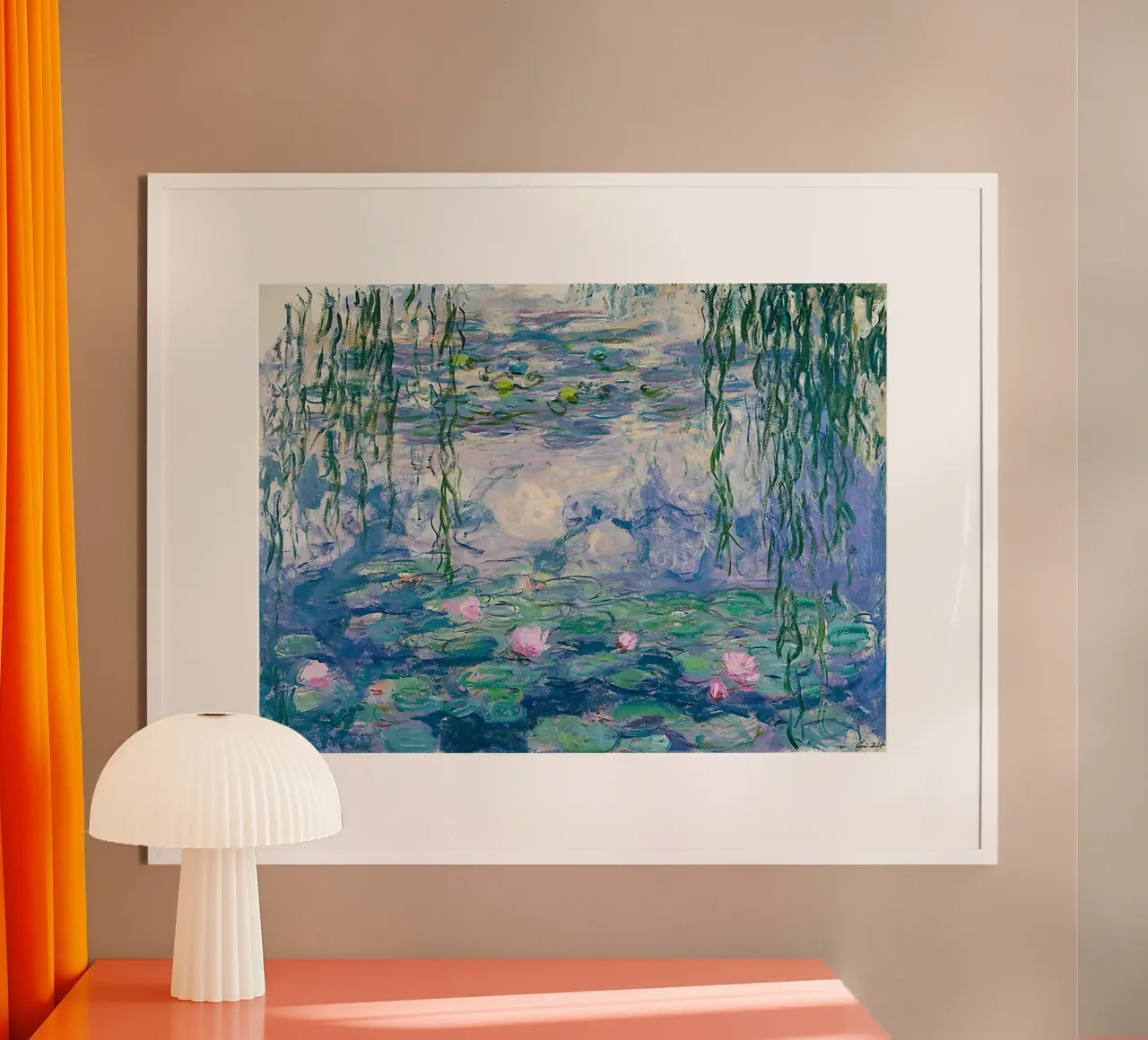 Water Lilies Claude Monet Fine Art poster con telaio in plastica da Top Art