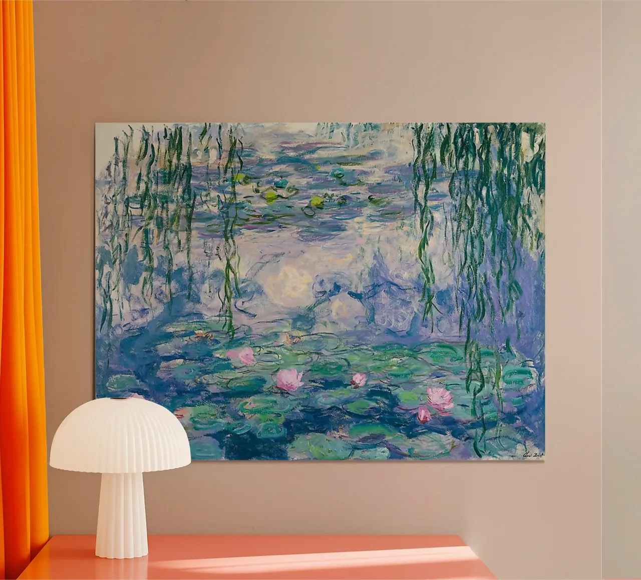 Water Lilies Claude Monet Fine Art poster con telaio in plastica da Top Art