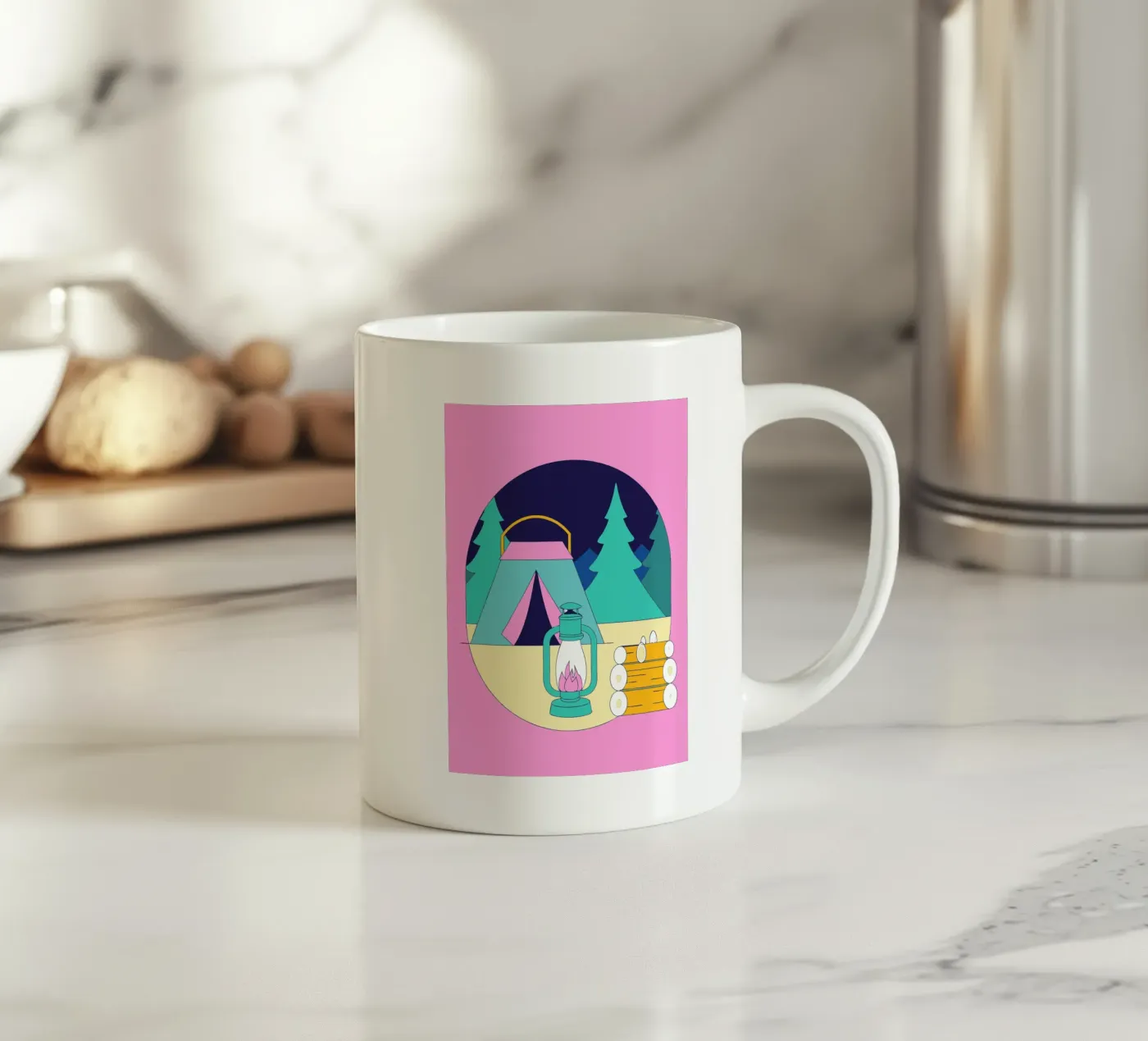 Camping ceramic mug by OUR SHOP