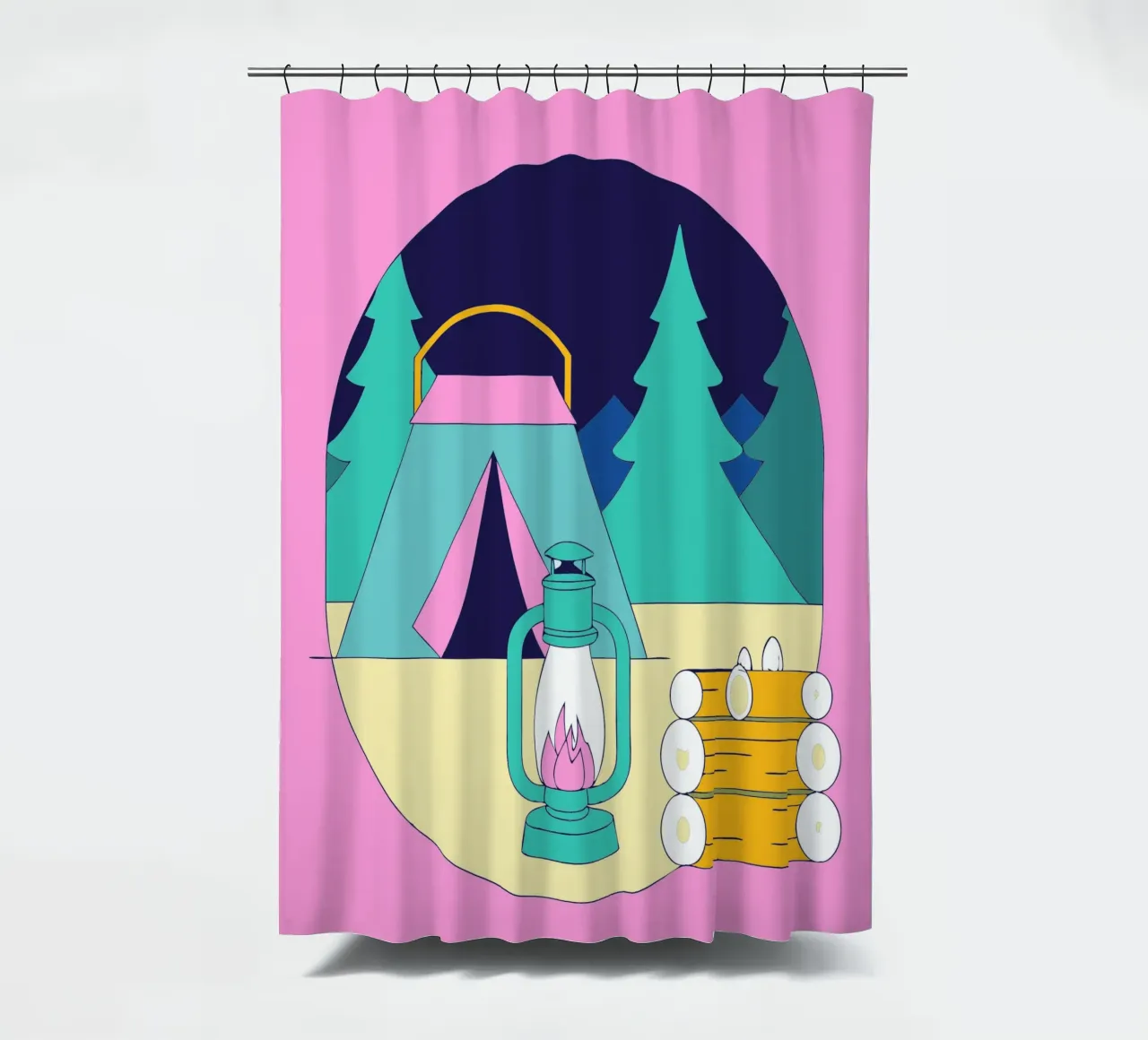 Camping shower curtain by OUR SHOP