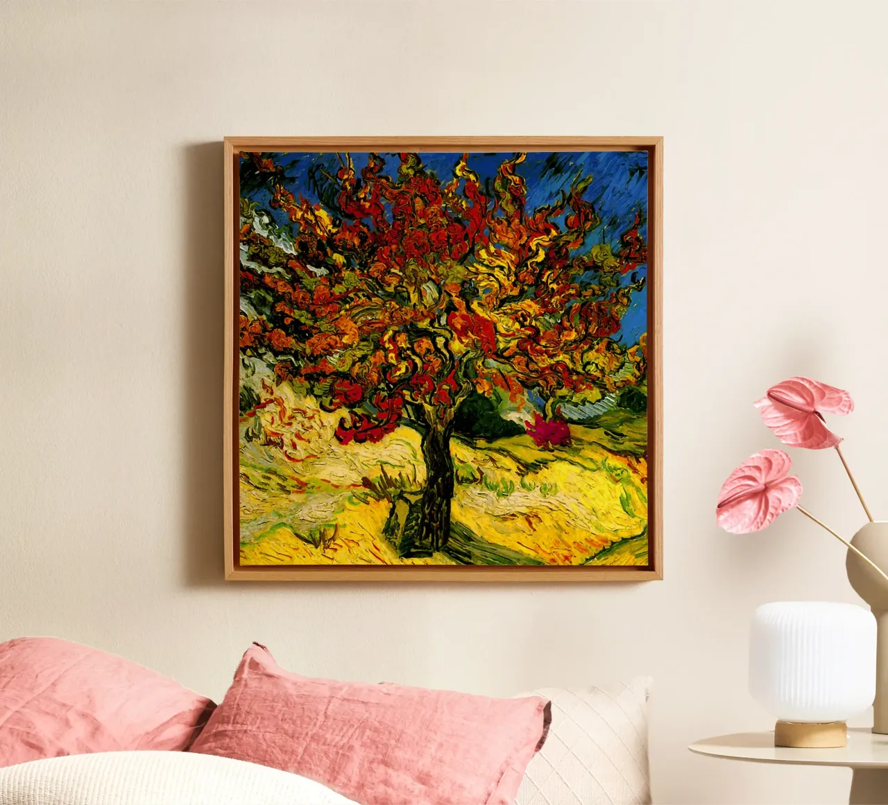 Van Gogh Mulberry Tree canvas met Baklijst van Top Art
