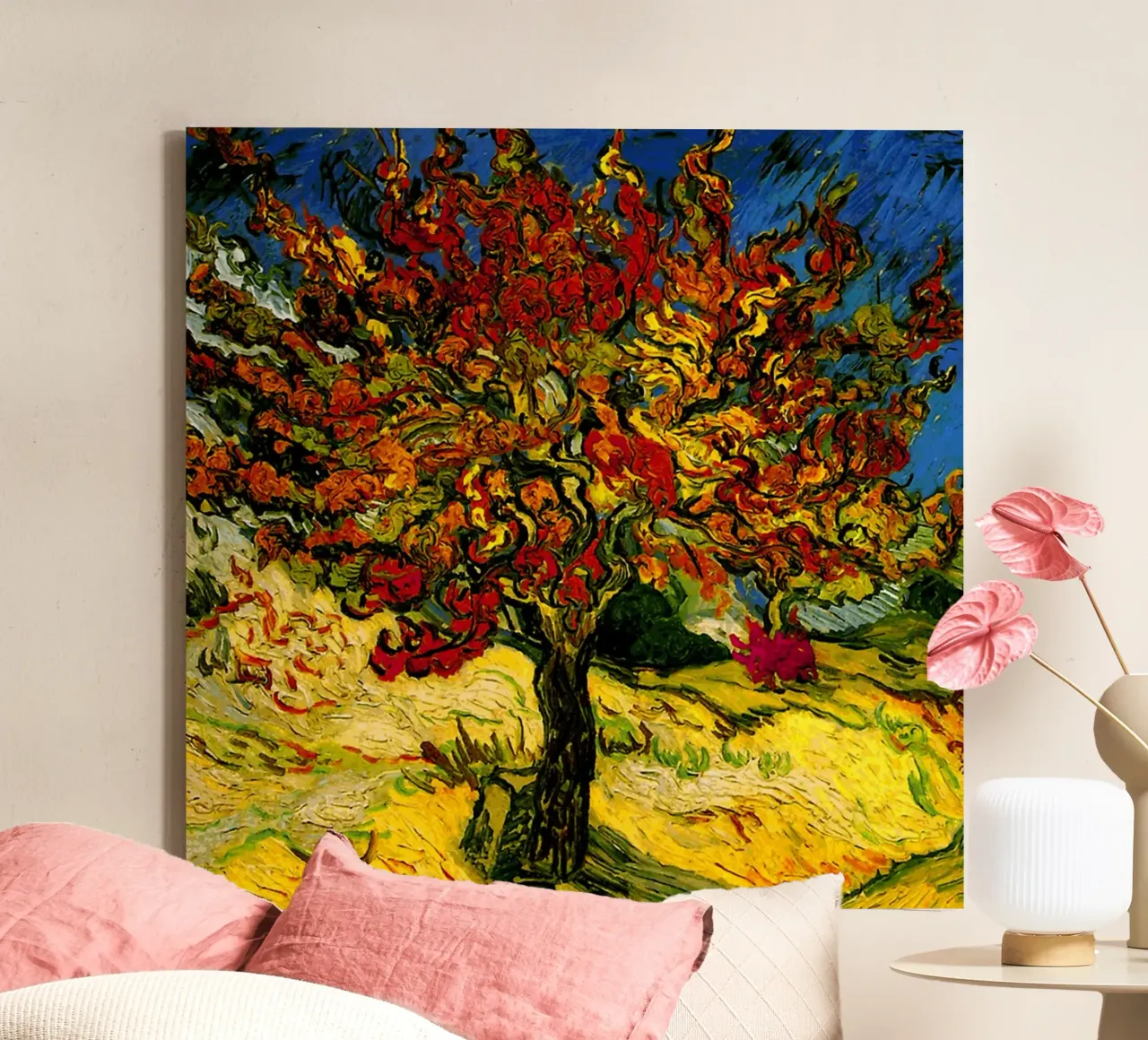 Van Gogh Mulberry Tree canvas met Baklijst van Top Art