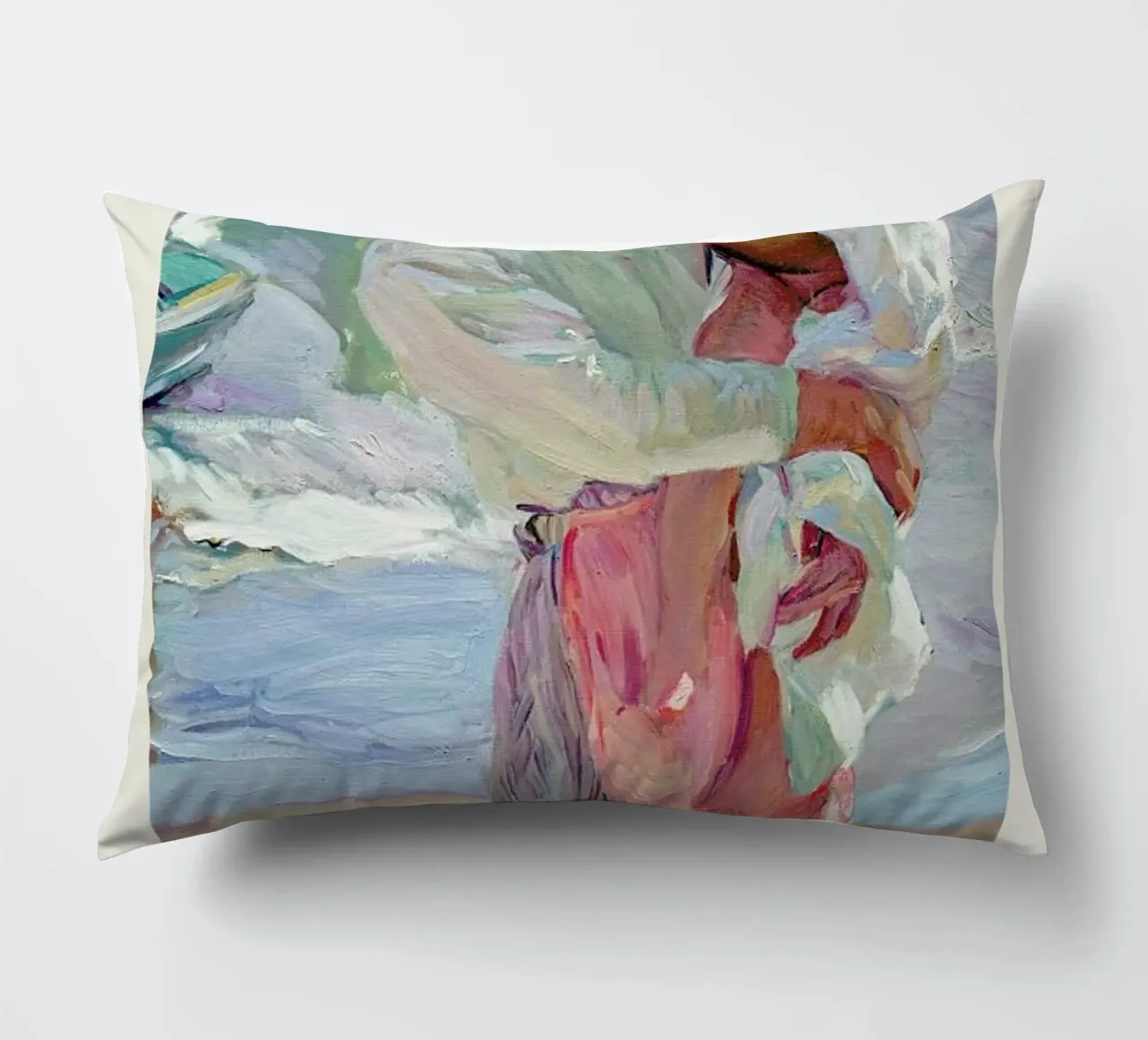Sorolla y Bastida - After Bathing cuscino da Vintage by JUNIQE