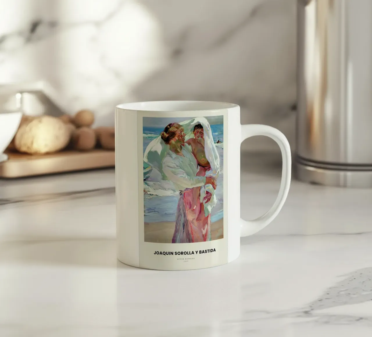 Sorolla y Bastida - After Bathing Keramik Tasse von Vintage by JUNIQE