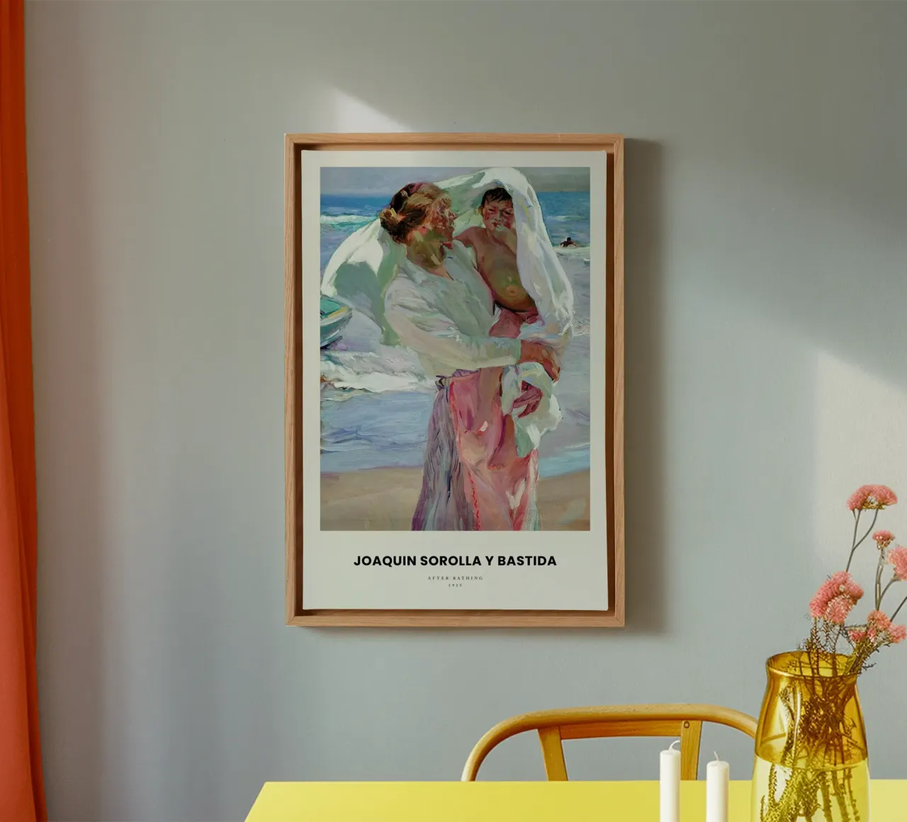Sorolla y Bastida - After Bathing tela con Cornice a cassetta da Vintage by JUNIQE