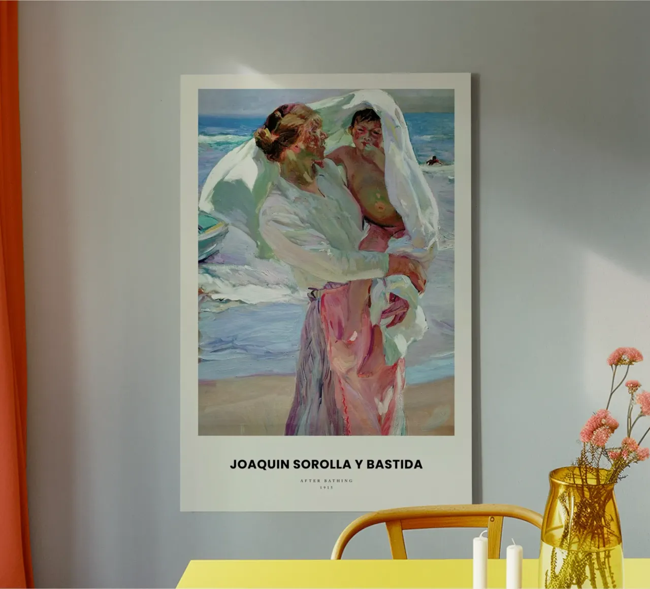 Sorolla y Bastida - After Bathing tela con Cornice a cassetta da Vintage by JUNIQE