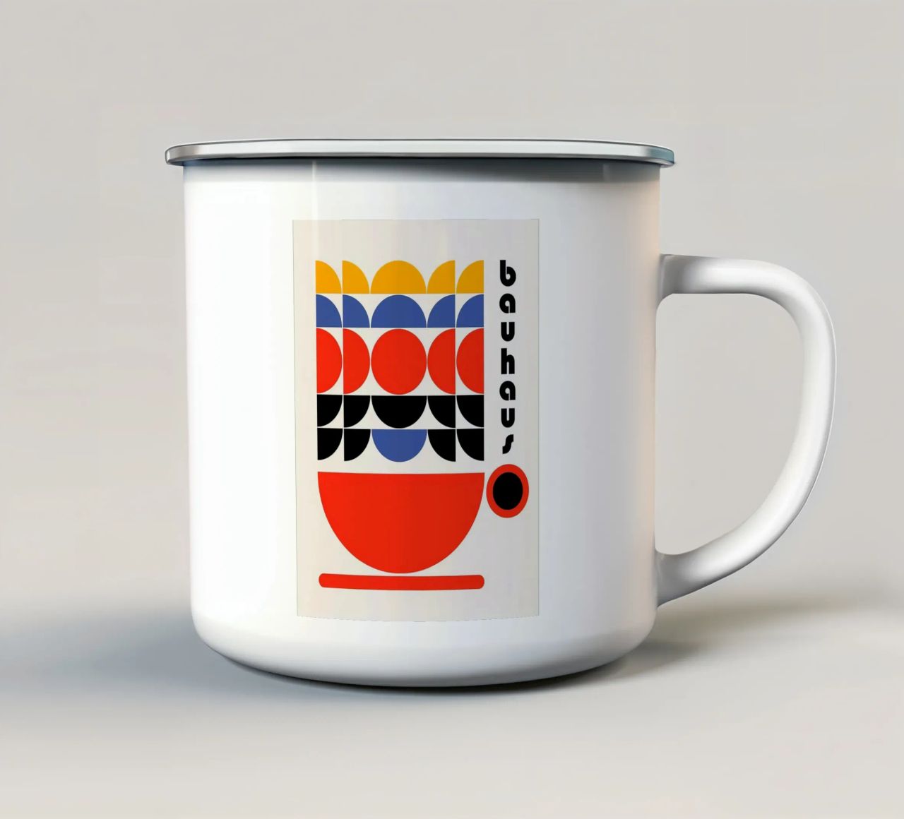 Bauhaus enamel mug by jemma.emery