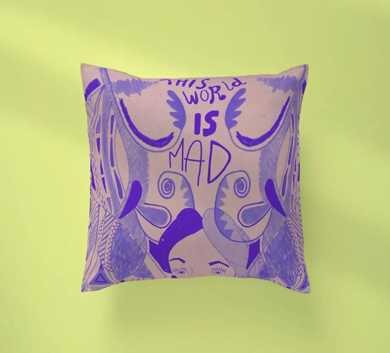 This World Is Mad Alice In Wonderland cuscino da Vasare Nar