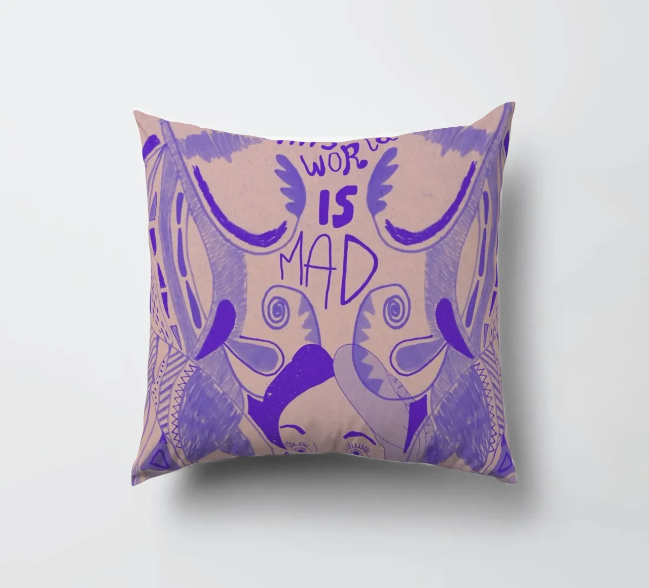 This World Is Mad Alice In Wonderland cuscino da Vasare Nar
