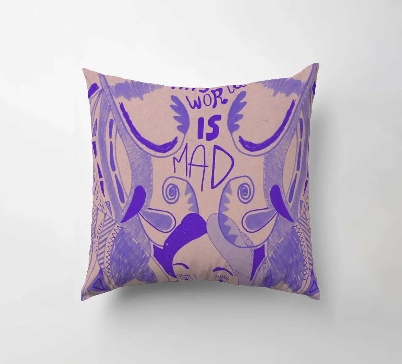 This World Is Mad Alice In Wonderland cuscino da Vasare Nar