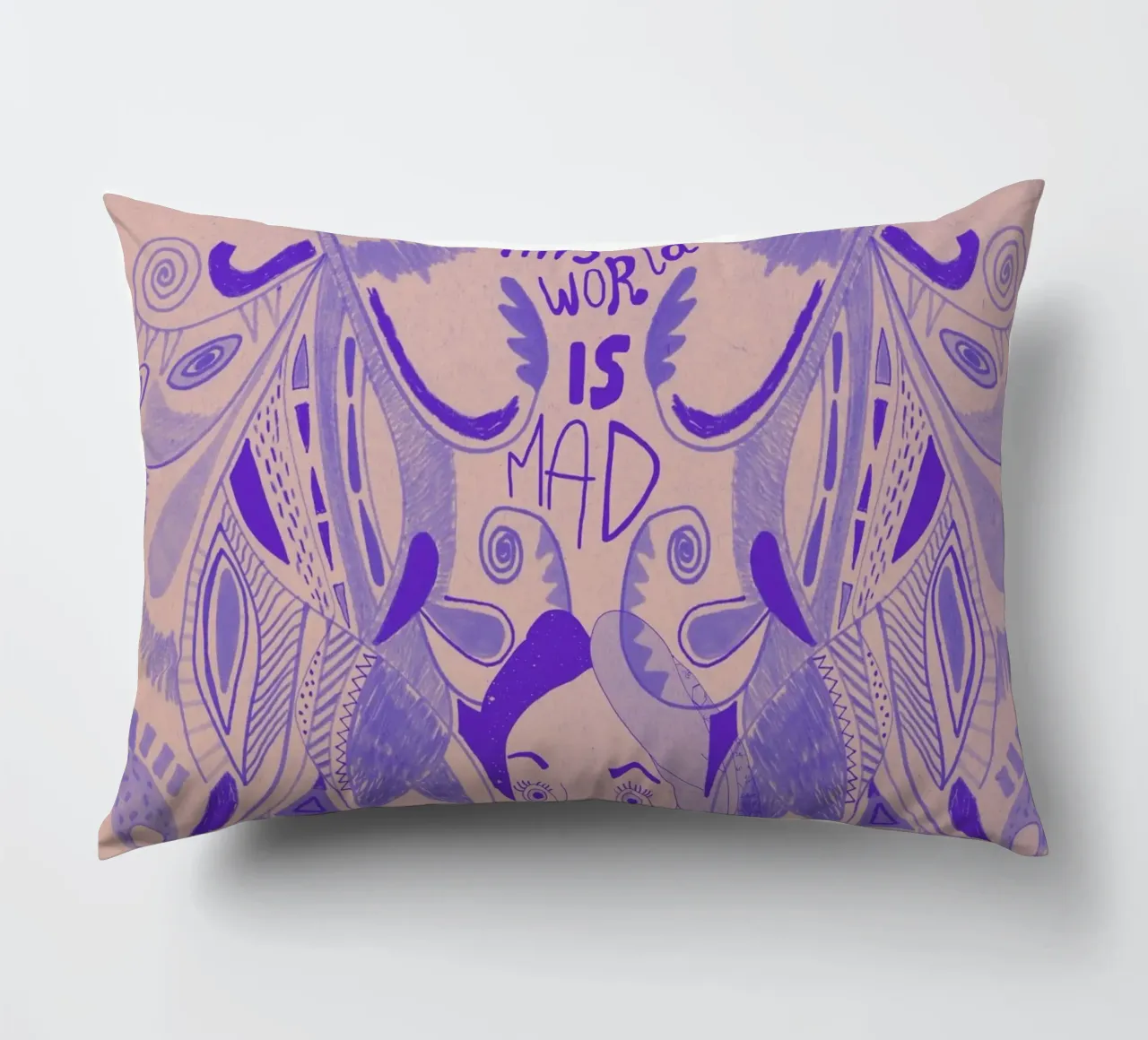 This World Is Mad Alice In Wonderland cuscino da Vasare Nar
