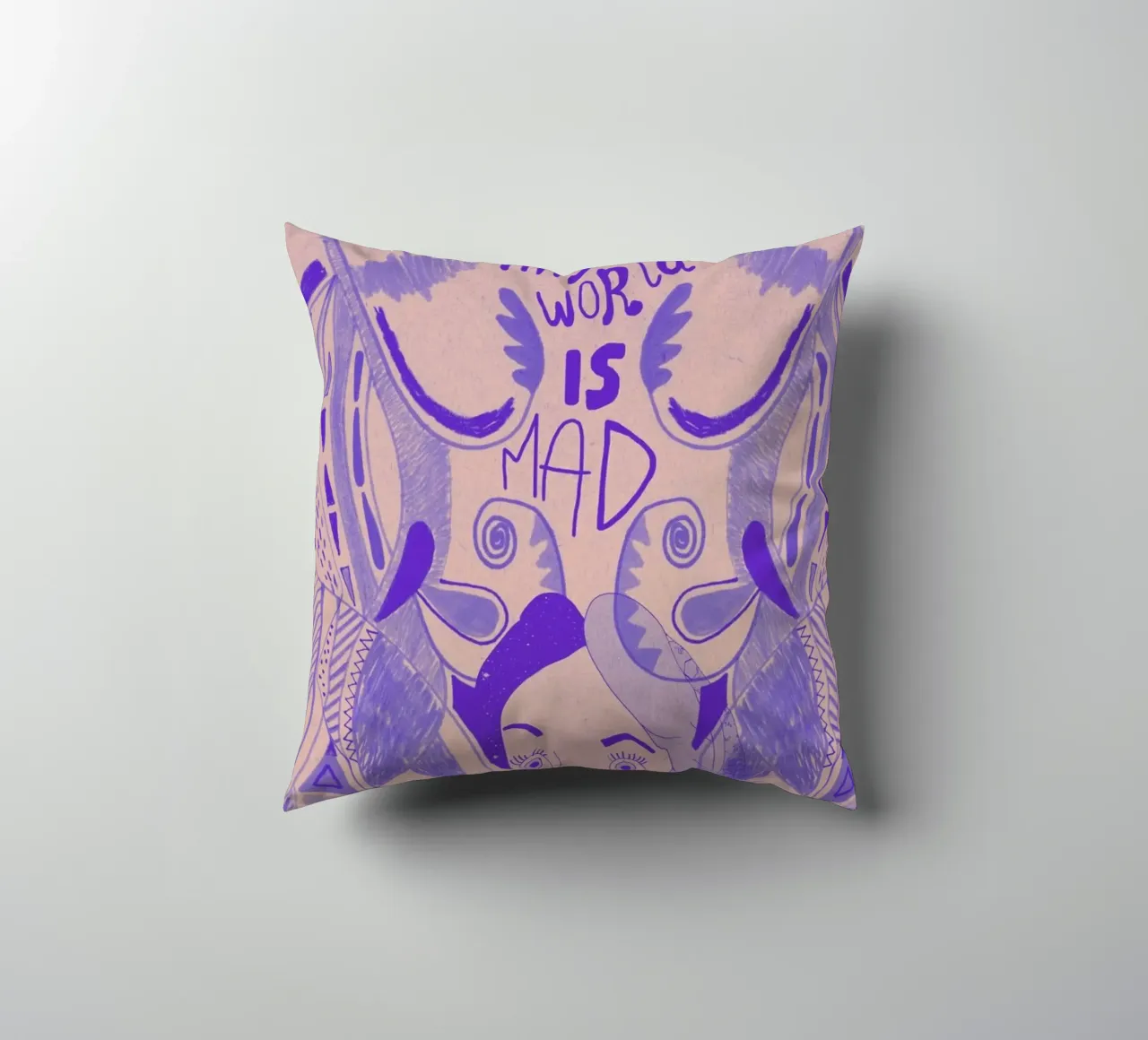 This World Is Mad Alice In Wonderland cuscino da Vasare Nar