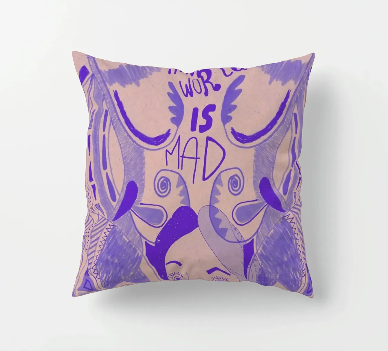 This World Is Mad Alice In Wonderland cuscino da Vasare Nar