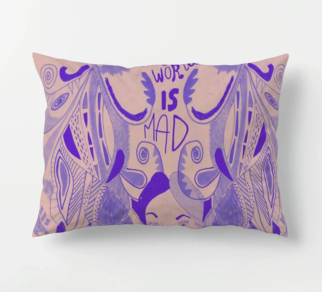 This World Is Mad Alice In Wonderland cuscino da Vasare Nar
