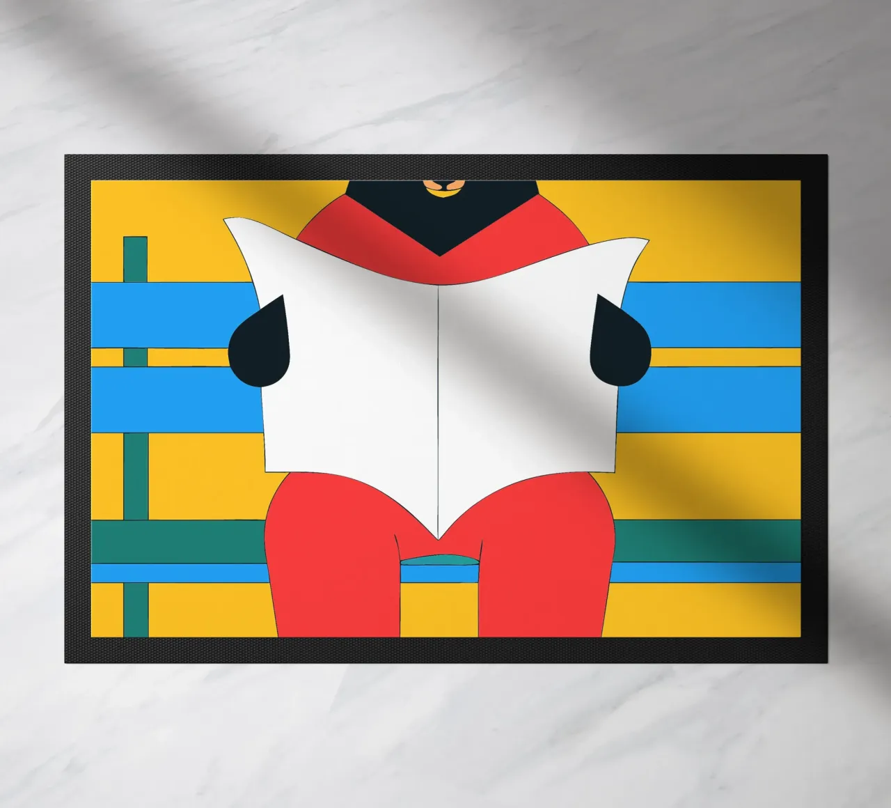 Bear Sitting Reading doormat by OUR SHOP