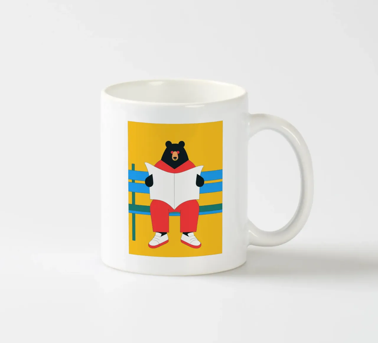 Orso seduto Lettura tazza in ceramica da OUR SHOP