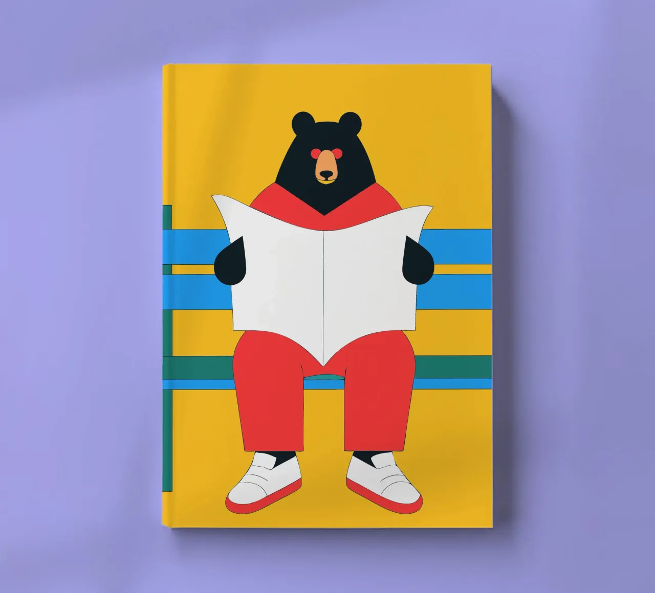 Bear Sitting Reading notebook by OUR SHOP