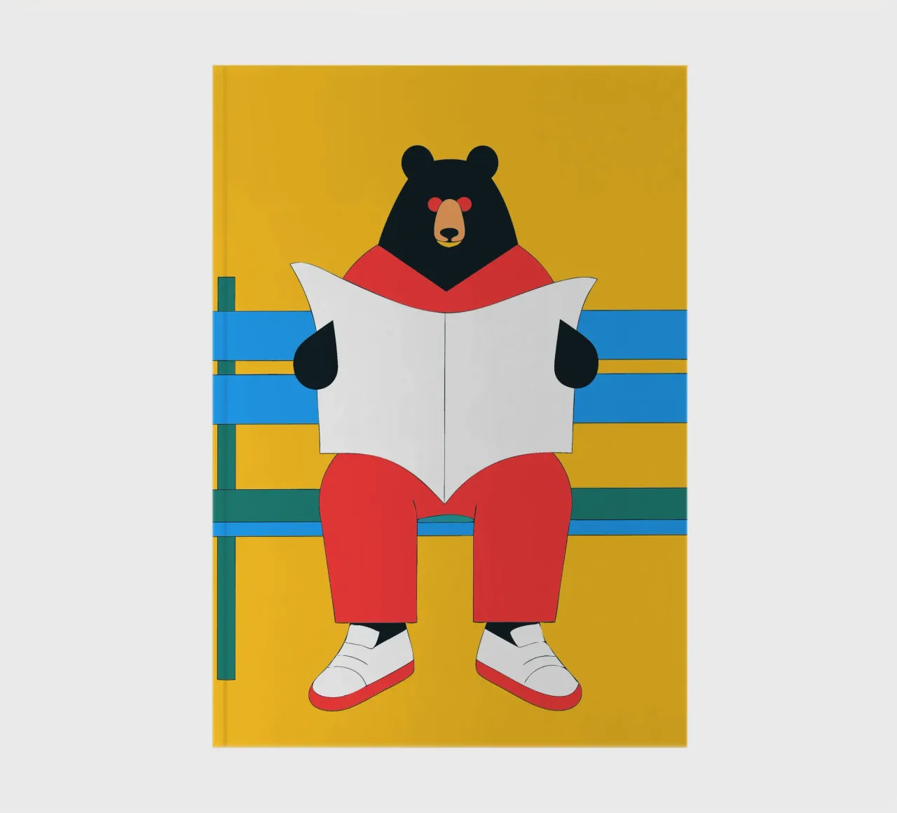 Bear Sitting Reading notebook by OUR SHOP