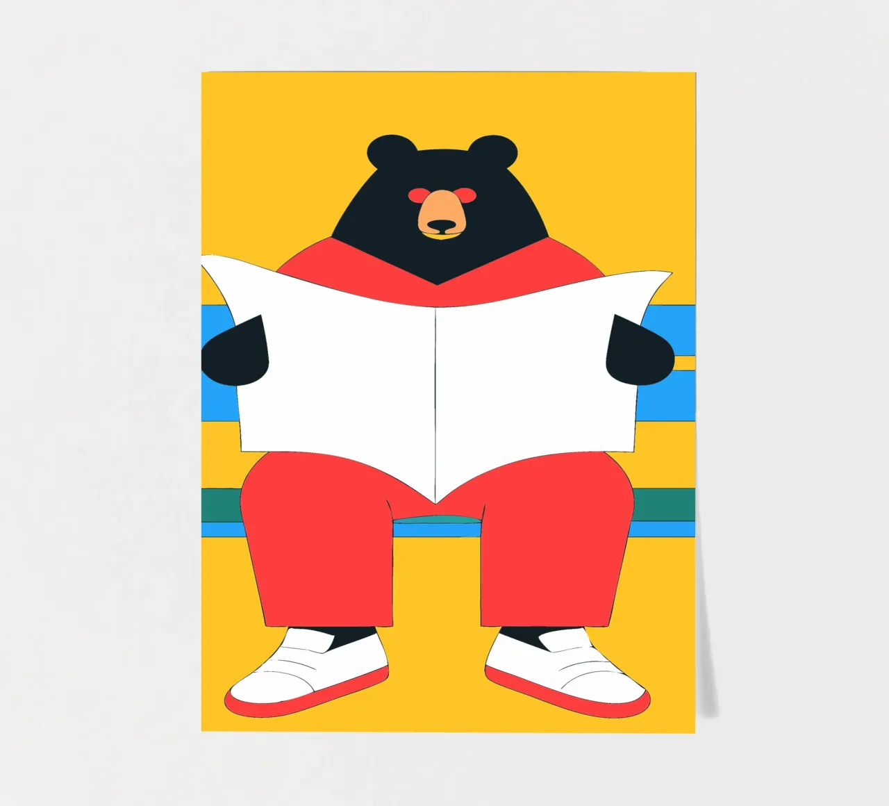 Lectura sentada del oso pack de pegatina de OUR SHOP