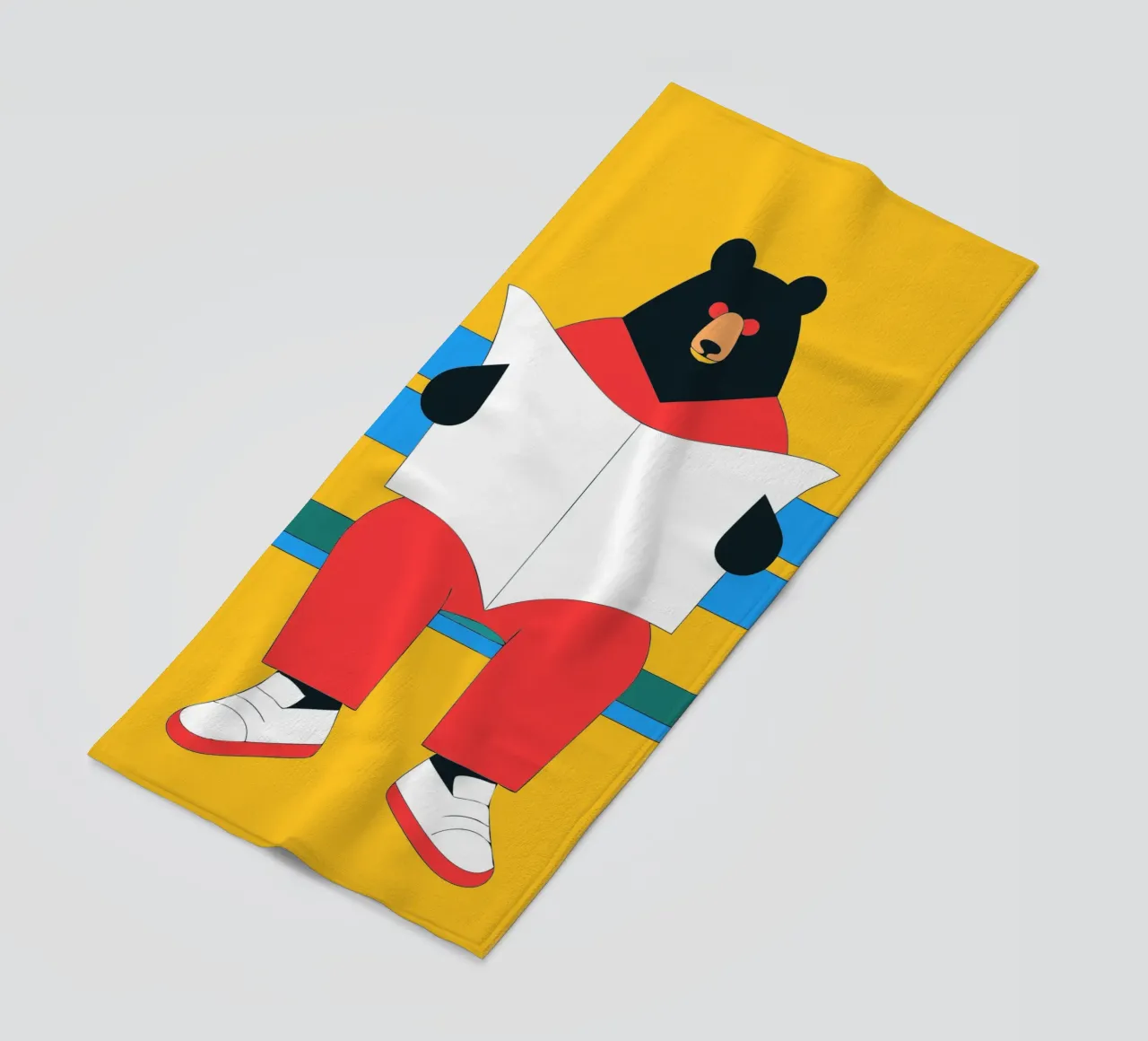 Lecture de l'ours assis serviette de plage de OUR SHOP