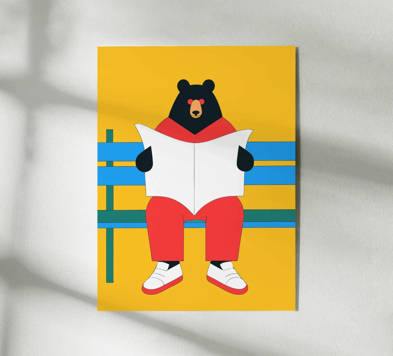 Beer Zittend Lezen acryl van OUR SHOP