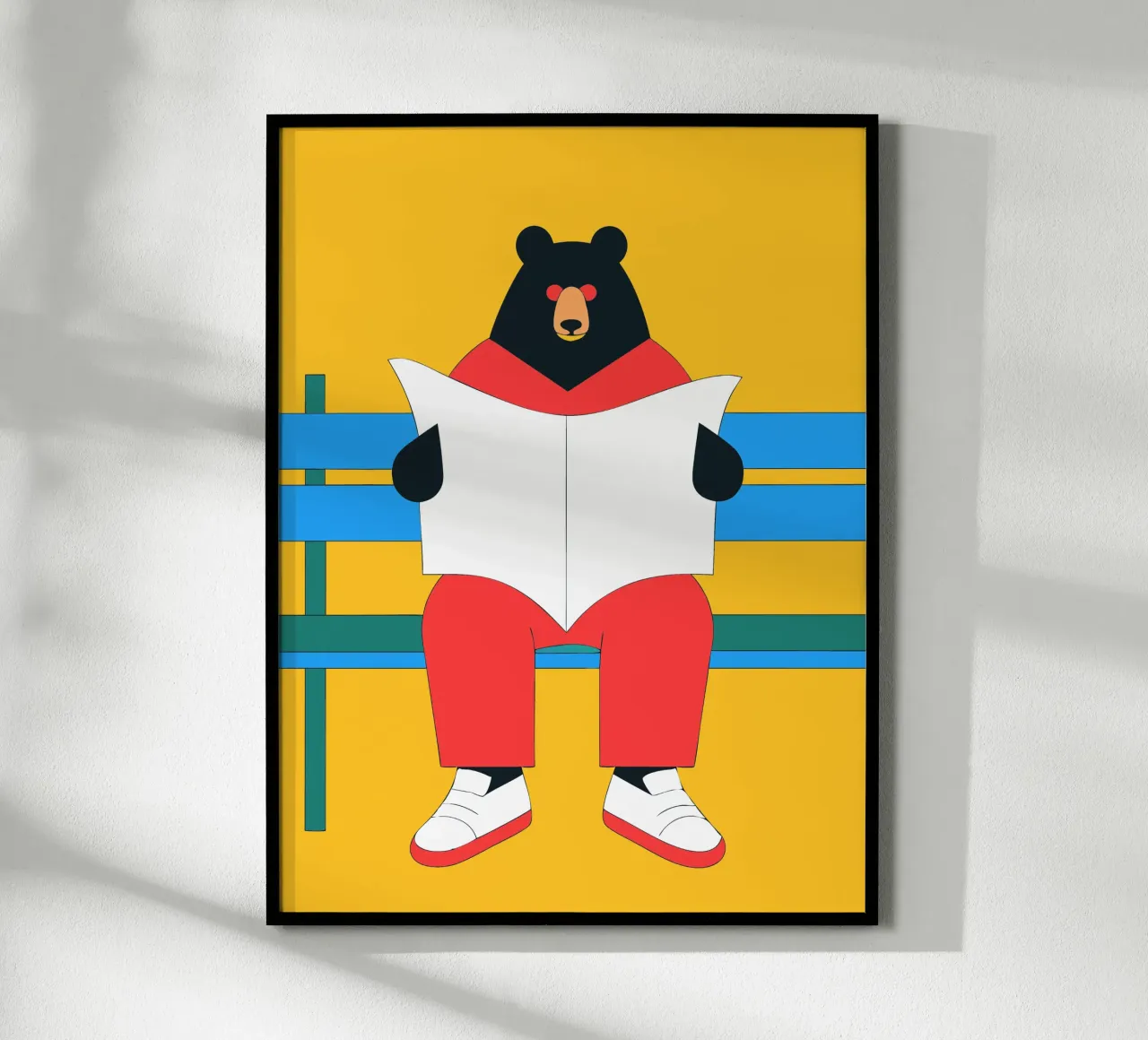 Orso seduto Lettura poster da OUR SHOP