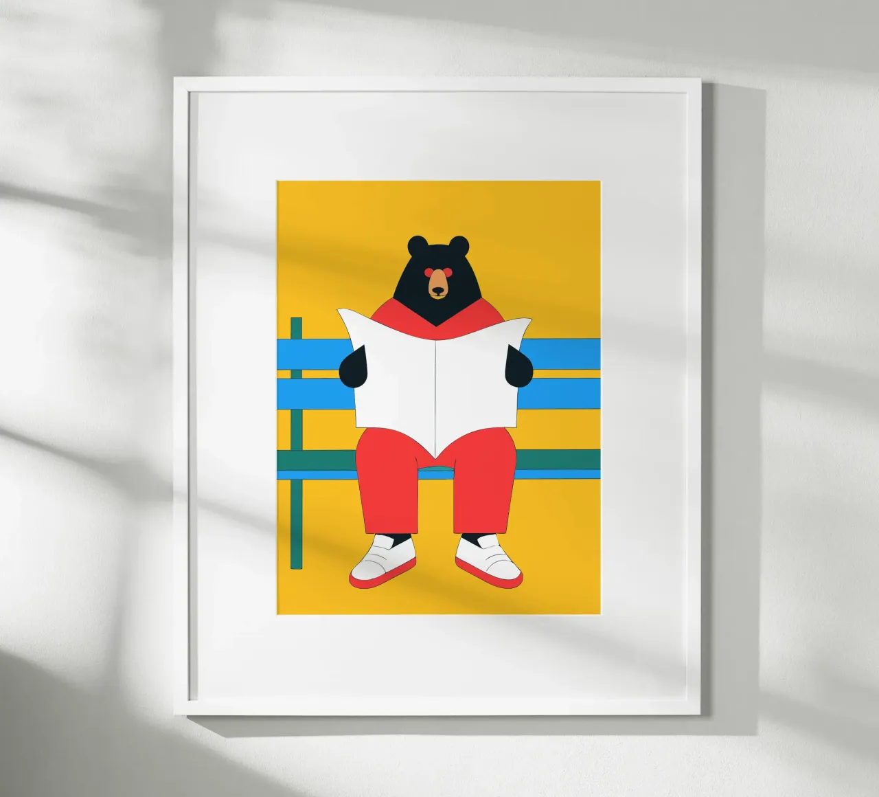 Orso seduto Lettura poster da OUR SHOP