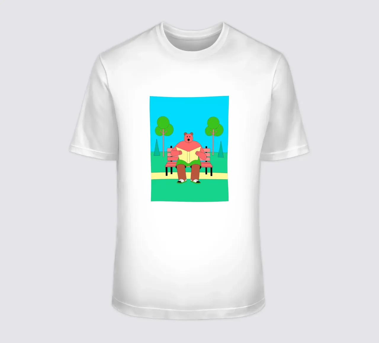 Lecture de l'ours assis t-shirt de OUR SHOP